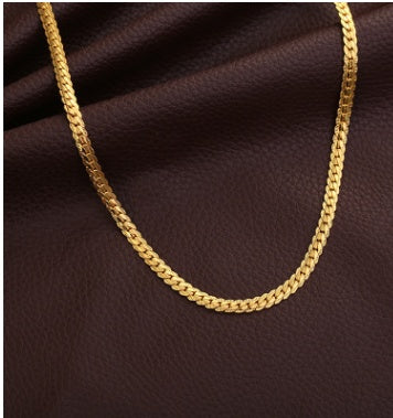 Men’s Gold Tone Snake Chain Necklace – Stylish Stainless Steel Jewellery