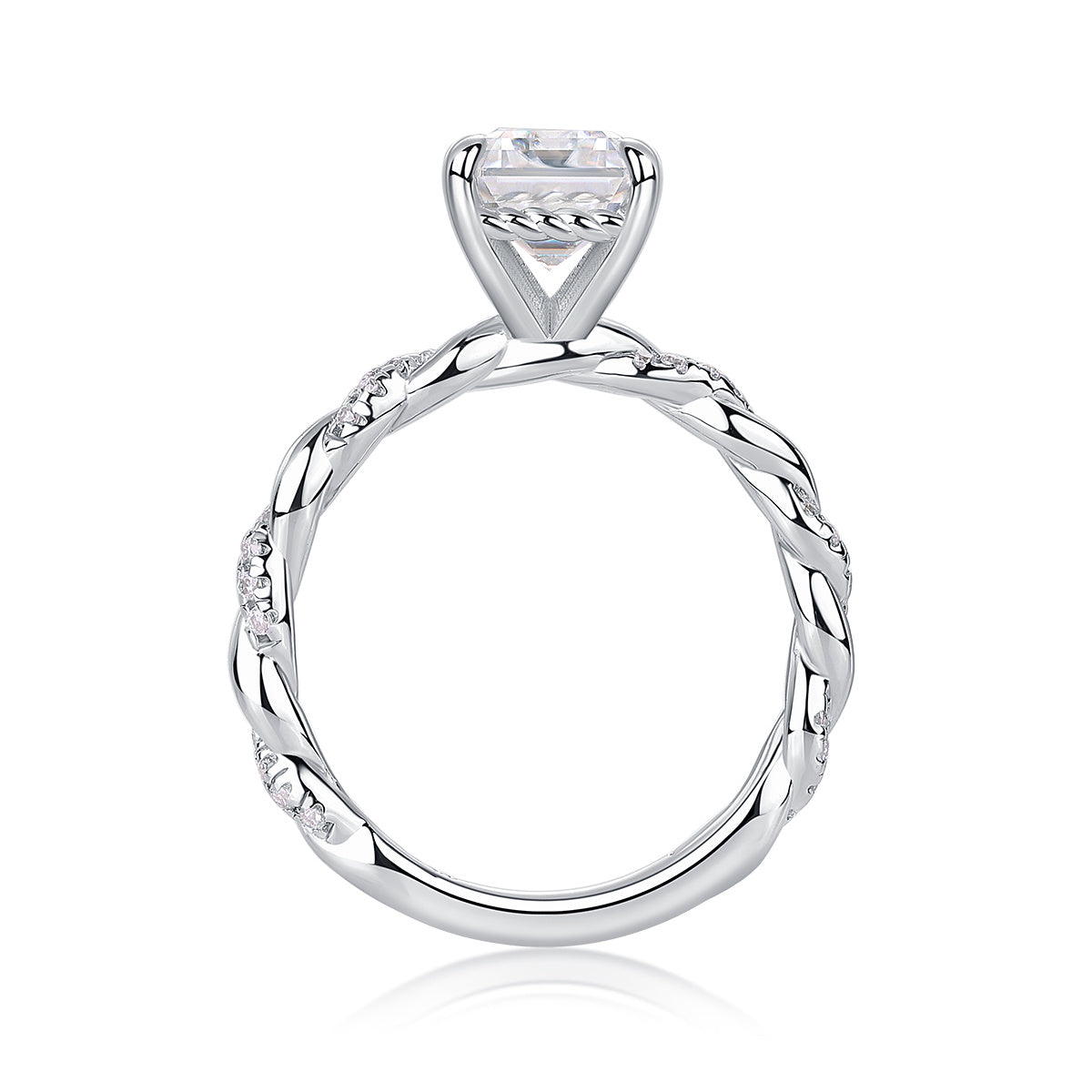 Chasing Light Women’s Moissanite Ring – S925 Sterling Silver with Platinum-Plated Diamonds, Elegant Fashion Jewellery