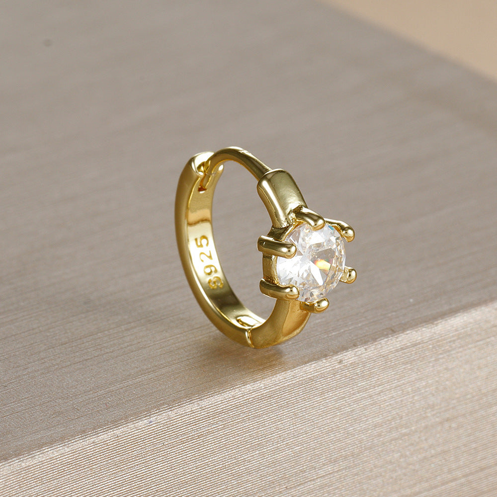 Elegant Ring-Shaped Diamond Earrings – Simple Women’s Jewellery