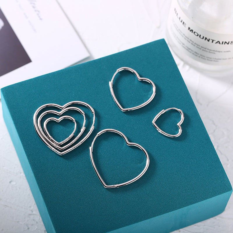 Sterling Silver Love Ear Buckle Earrings – Romantic Women’s Jewelry