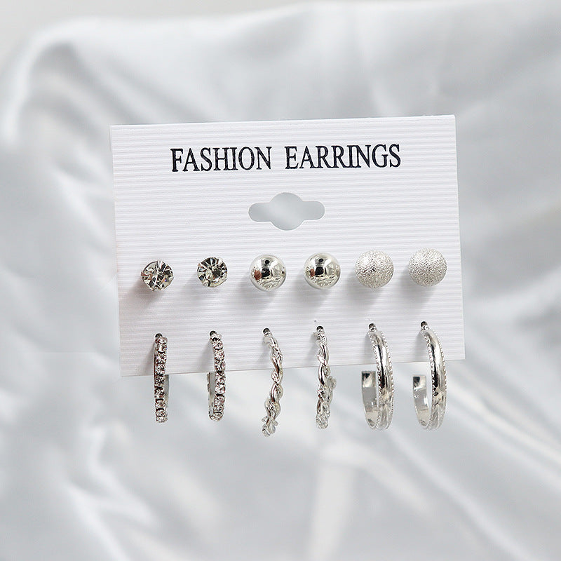6-Pair Diamond Earrings Set – Simple & Elegant Jewellery for Women