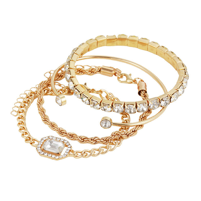 4-Piece Crystal Bracelet Set – Bohemian Women’s Fashion Jewellery