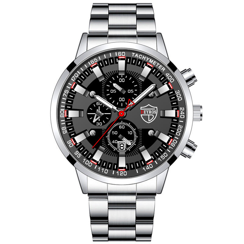 Stainless Steel Luminous Quartz Men’s Wristwatch – Elegant Business & Casual Watch