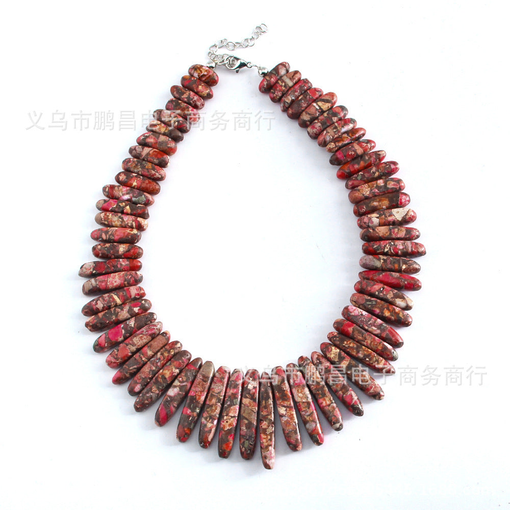 Handmade Bohemian Natural Stone Beaded Necklace – Women’s