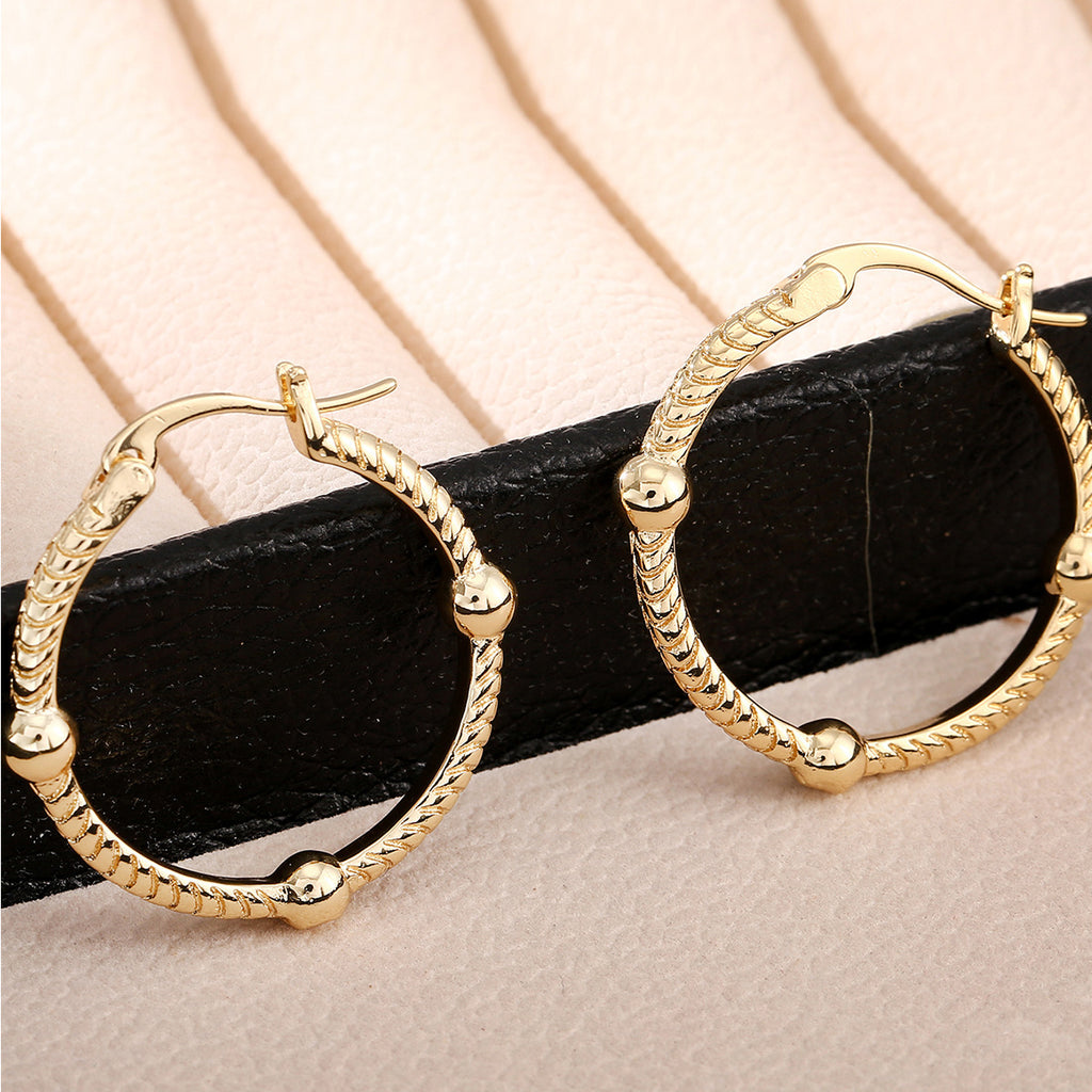 Retro Geometric Round Big Earrings – European & American Style