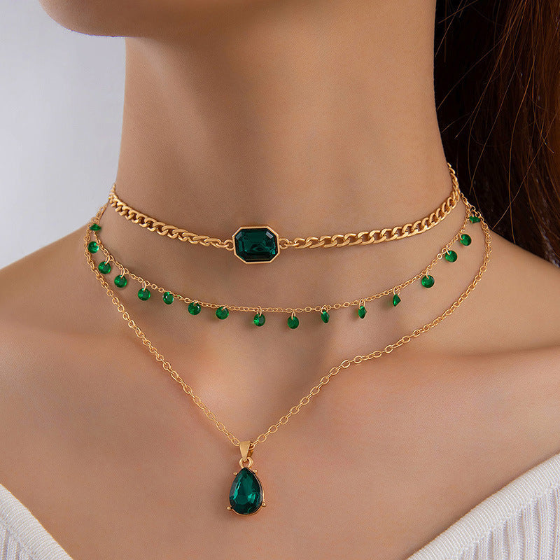 Women’s Multi-Layer Jade-Inspired Necklace – Elegant Temperament Fashion Jewellery