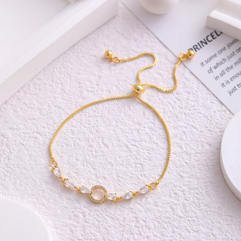 Micro Inlaid Zircon Simple Circle Bracelet – Elegant Women’s Jewellery