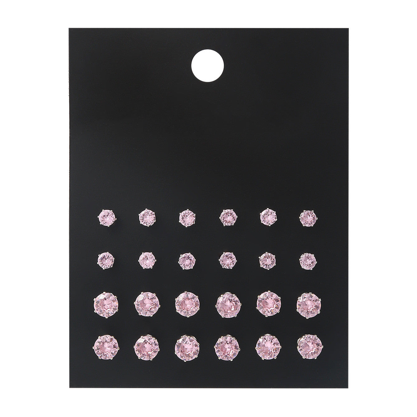 Elegant Pink Round Earrings Set for Women