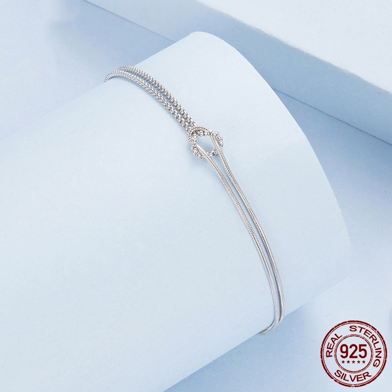 S925 Sterling Silver Shuttle Bracelet – Elegant Women’s Design