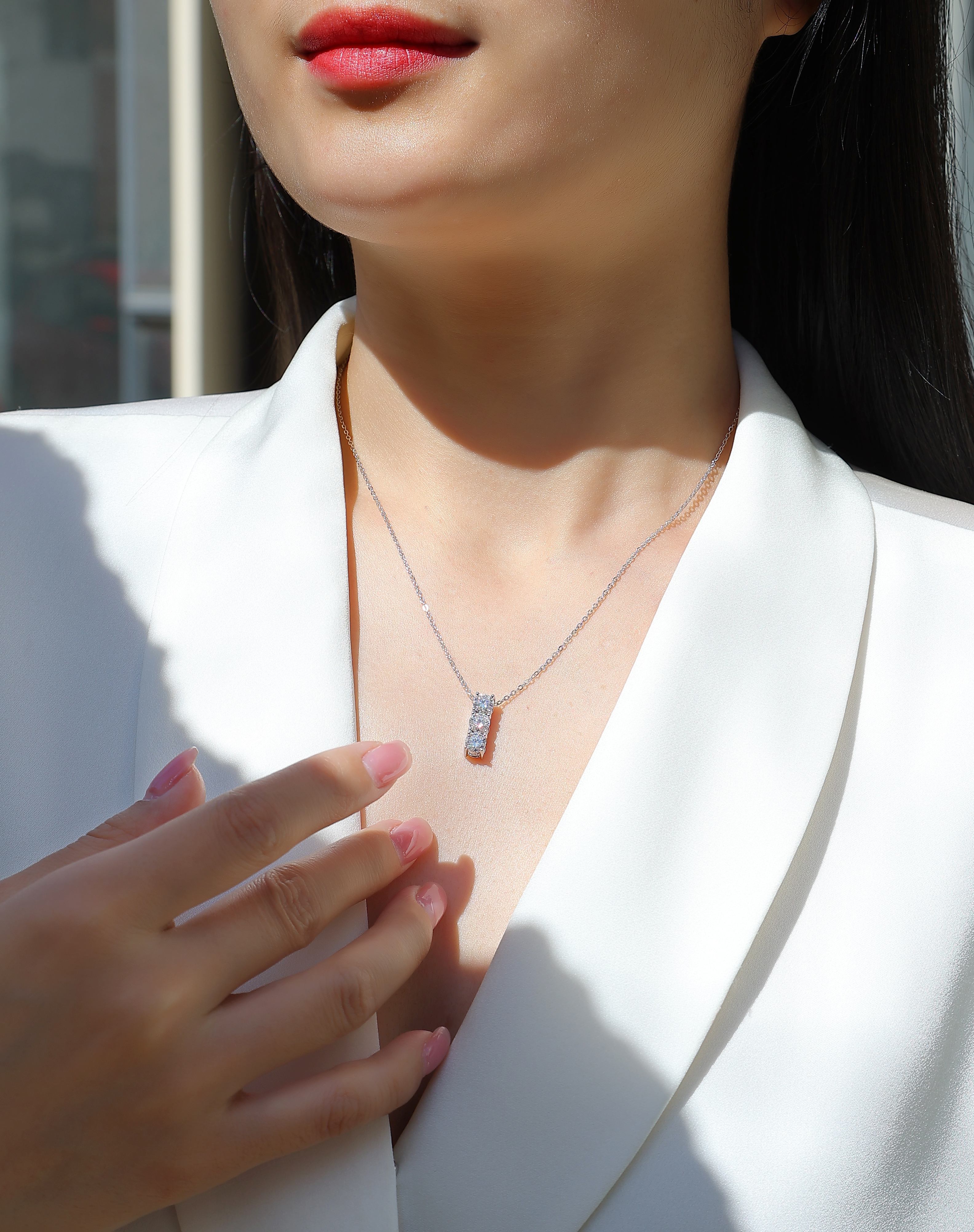 Round Moissanite Diamond Pendant – 0.5-Carat S925 Sterling Silver Jewellery