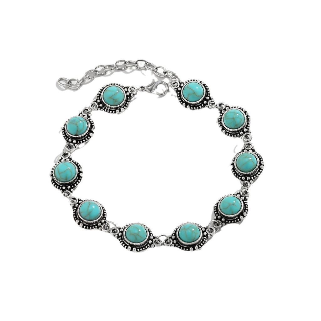 Women’s Turquoise Anklet – Retro National Style Metal Alloy Foot Jewellery