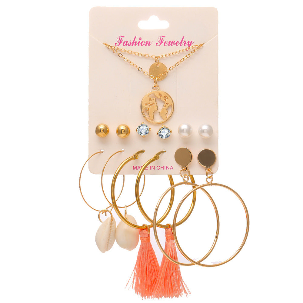 Pearl Headdress & Tassel Earrings Jewellery Set – Retro Chic
