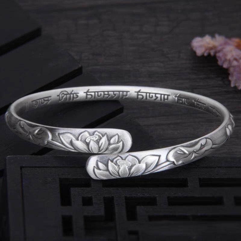 Korean-Style Thai Black Alloy Rose & Camellia Bracelet