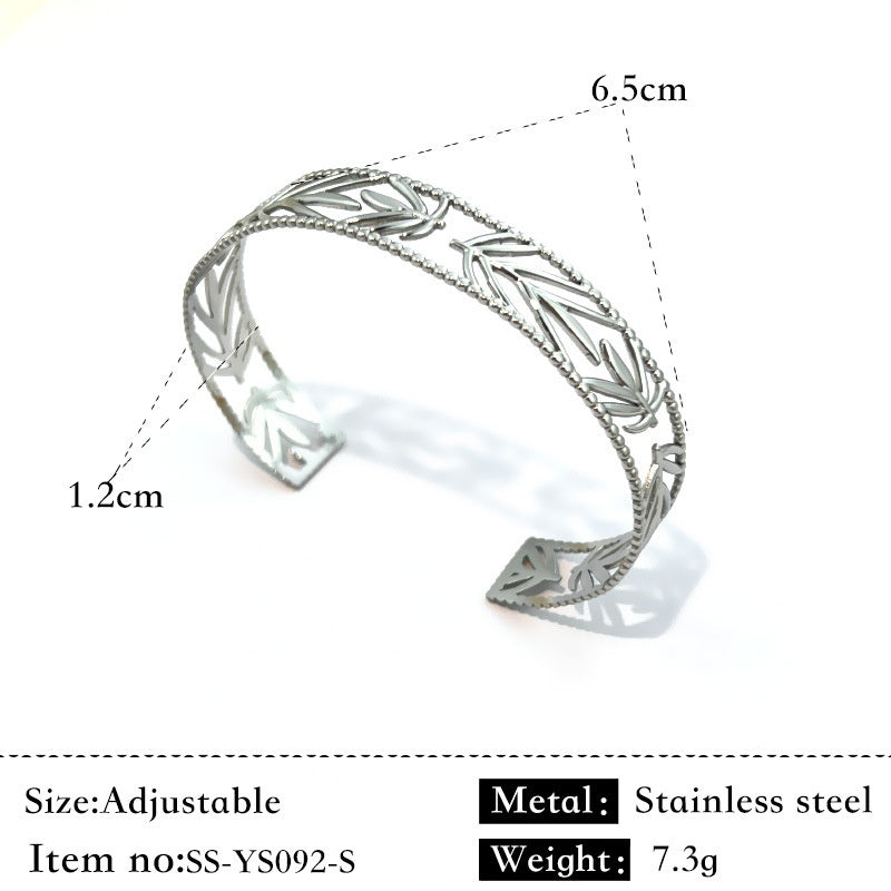 Stainless Steel Women’s Bracelet – Niche Flower Design