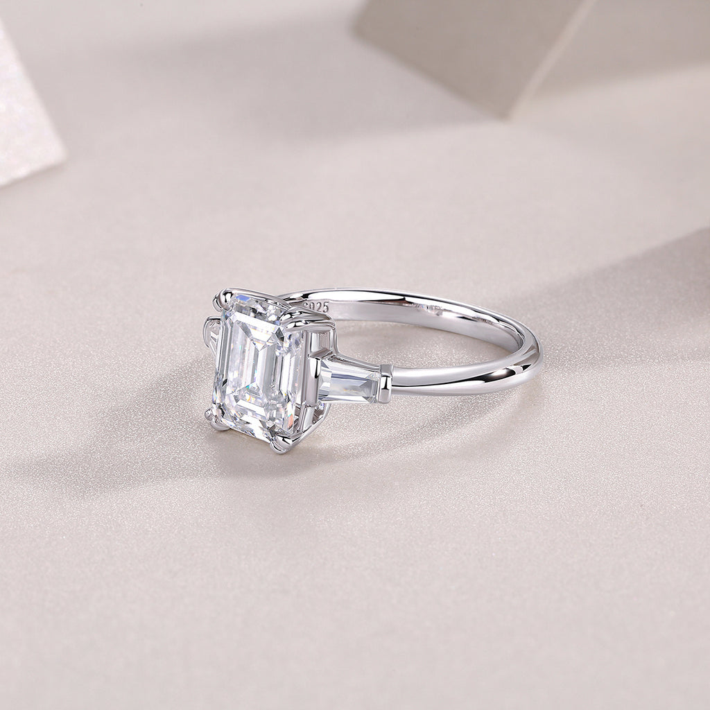 Starry Sky Mirror Women’s Moissanite Ring – S925 Sterling Silver with Platinum-Plated Diamonds, Elegant Fashion Jewellery