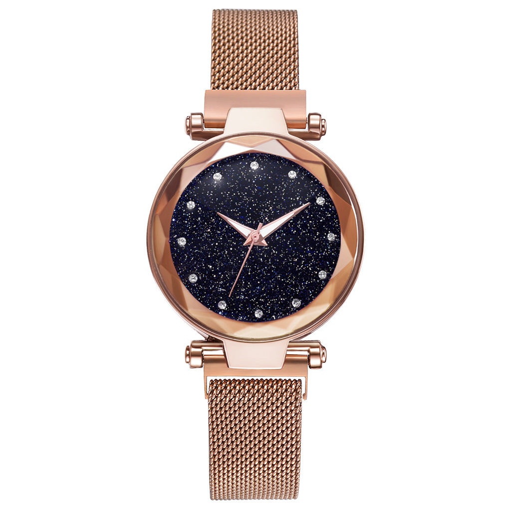 Luxury Women’s Starry Sky Watch & Bracelet Set – Fashion Elegant Magnet Buckle