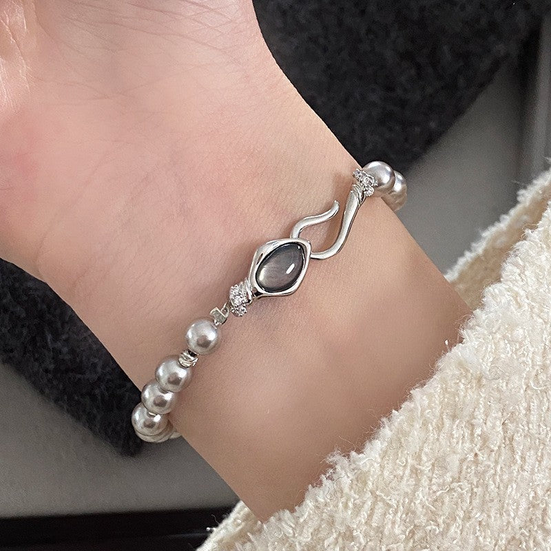 Korean-Style Flower Alloy Bracelet for Women