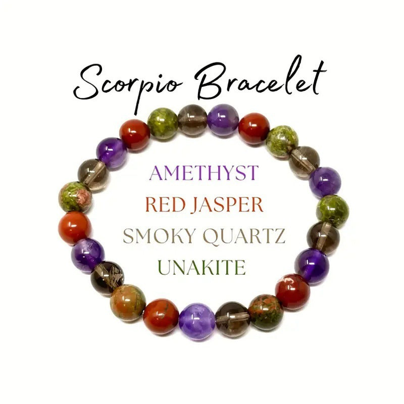 Unisex Zodiac Bracelets – Twelve Constellations Natural Stone Beads