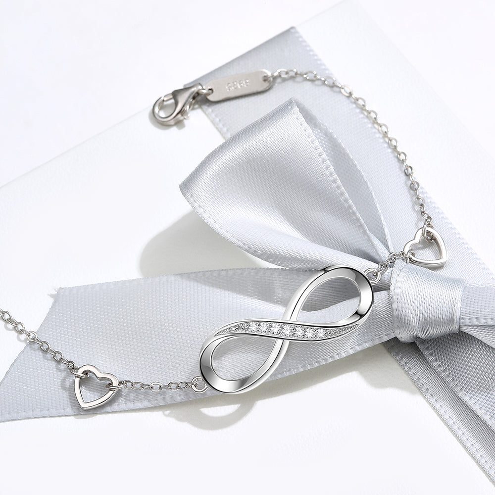 S925 Sterling Silver Infinity Bracelet – Elegant Women’s Jewelry