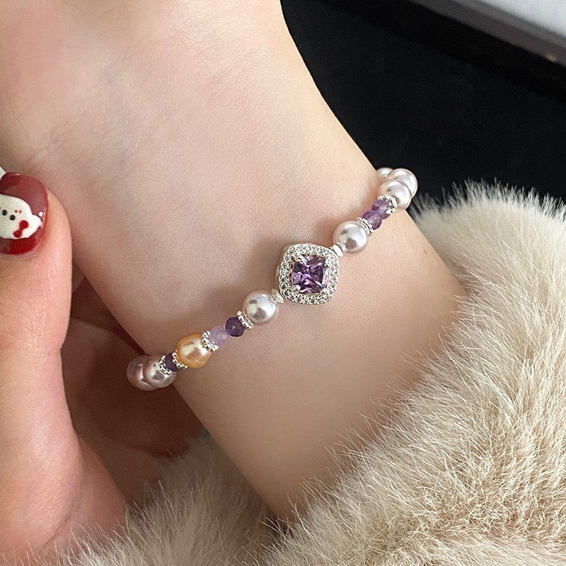 Korean-Style Flower Alloy Bracelet for Women