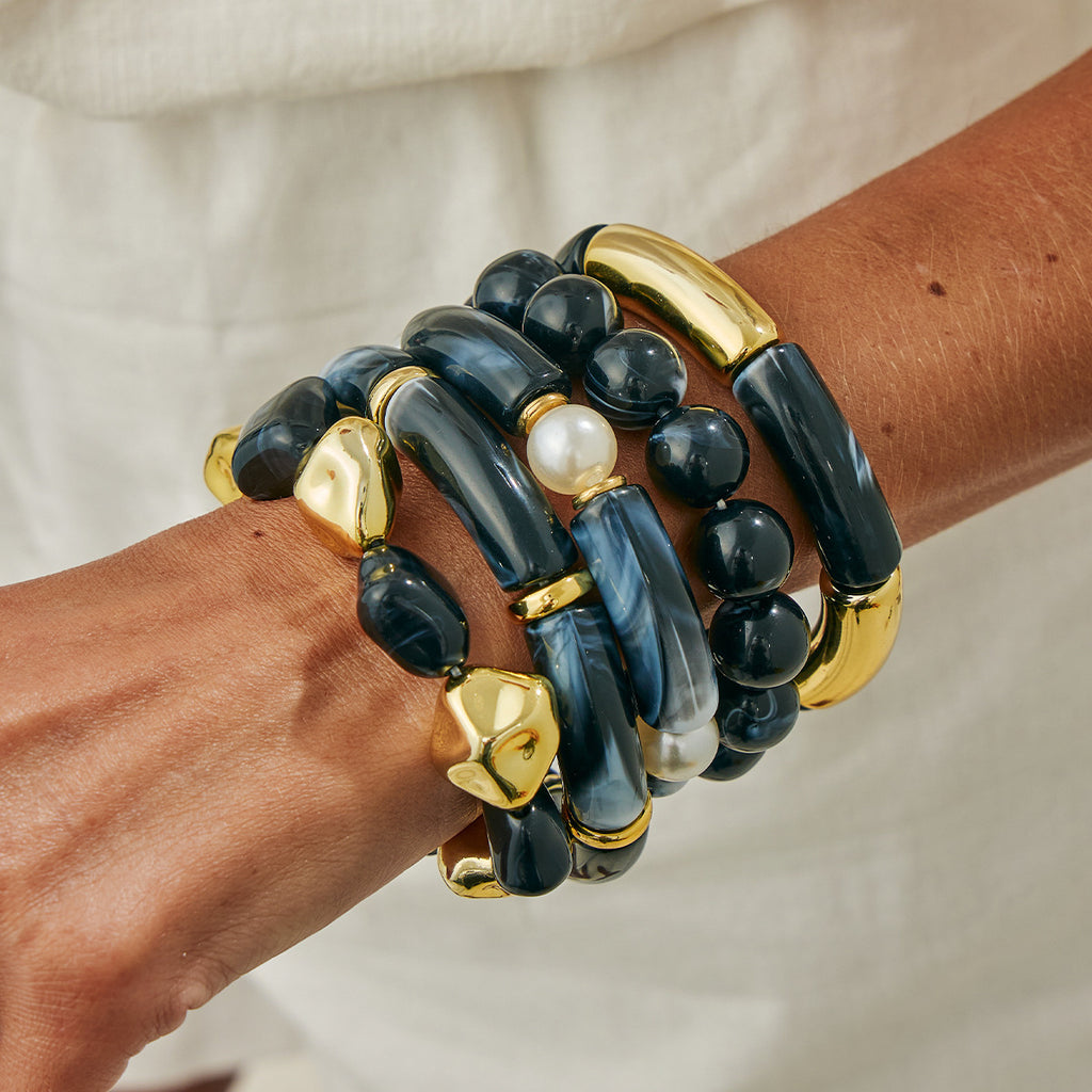 Handmade Beaded Bamboo Resin Bracelet