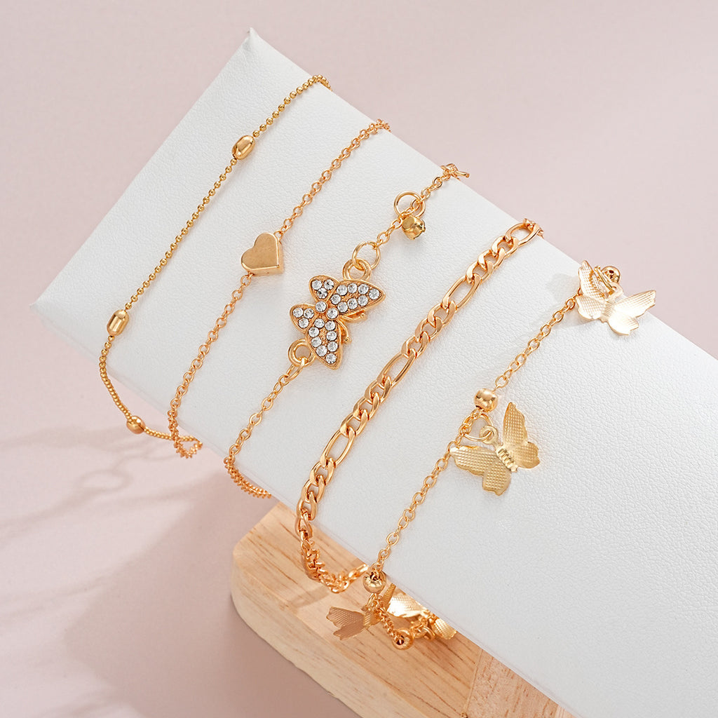 Elegant Butterfly Charm Anklet – Trendy Women’s Anklet