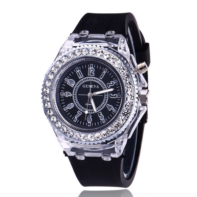 Geneva LED Luminous Women’s Quartz Watch – Silicone Bracelet