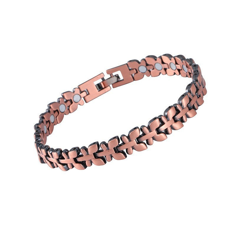 Carved Retro Three-Row Full Magnet Bracelet – Unisex Design
