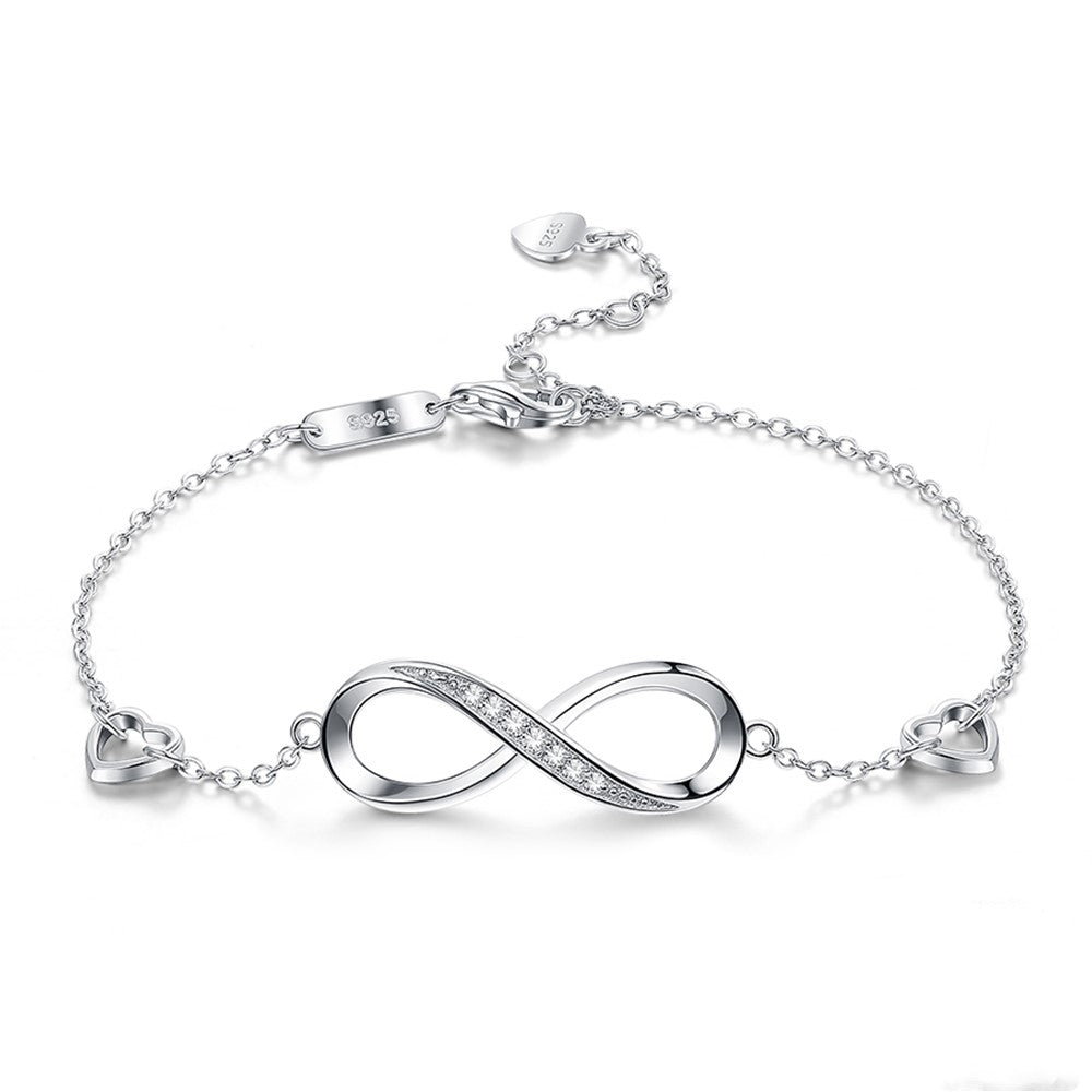 S925 Sterling Silver Infinity Bracelet – Elegant Women’s Jewelry