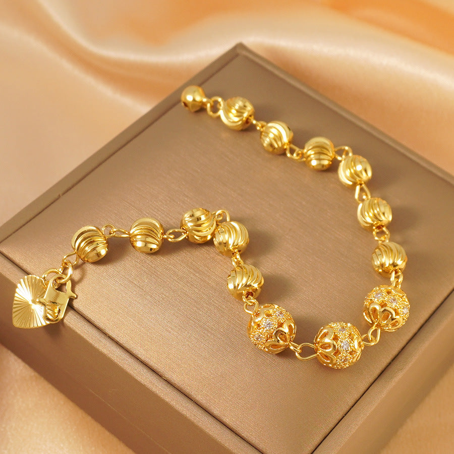 Elegant 24k Gold-Plated Copper Bracelet – Women’s Fashion Accessory