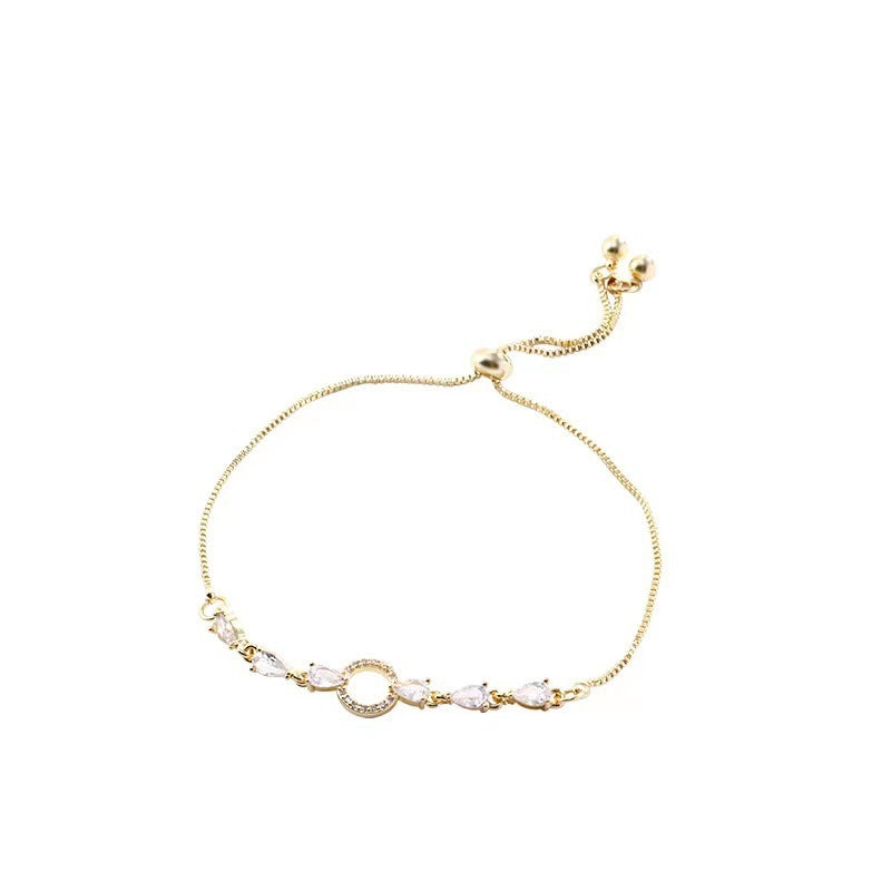 Micro Inlaid Zircon Simple Circle Bracelet – Elegant Women’s Jewellery