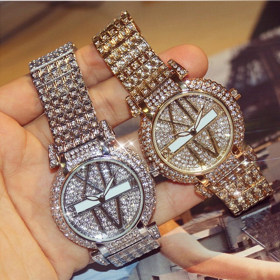 Fashion Diamond Women’s Watch – Stainless Steel Quartz Bracelet Design