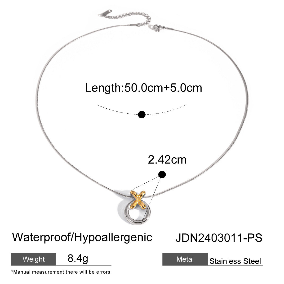 18K Gold Stainless Steel Pendant – Unique Design Women’s Necklace