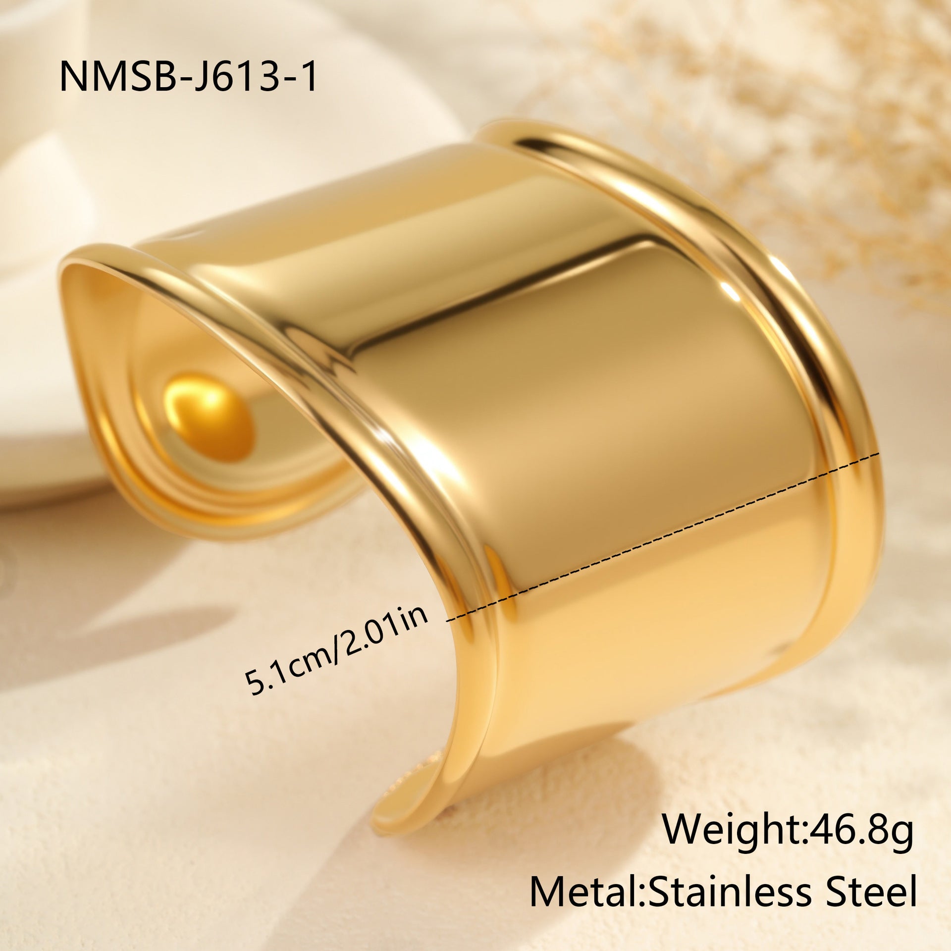 Fashion Wide Cuff Bracelet – Exaggerated Niche Open Design for Women