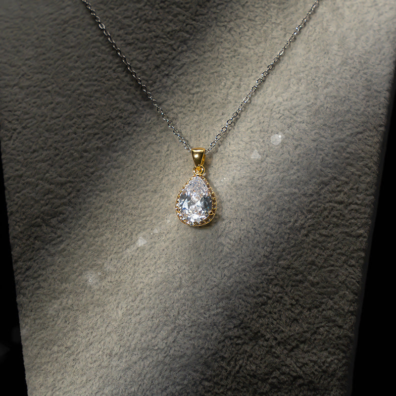 Elegant Zircon Drop Jewellery Set – Necklace, Earrings & Bracelet