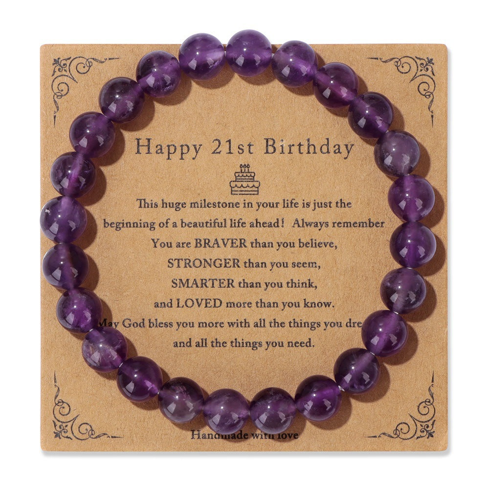 Birthday Gift Men’s Bracelet – Natural Stone Beads on Elastic String