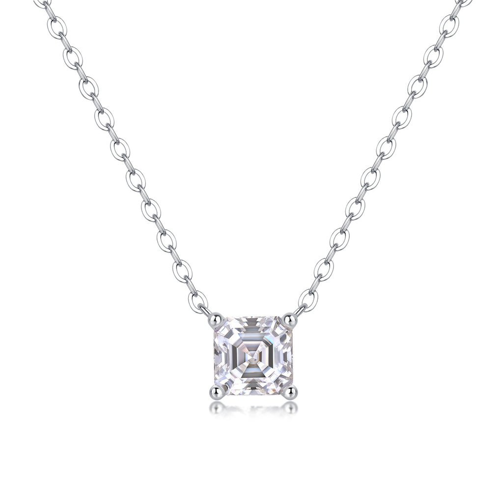 Eternal Square Moissanite Pendant – S925 Sterling Silver Luxury Jewellery