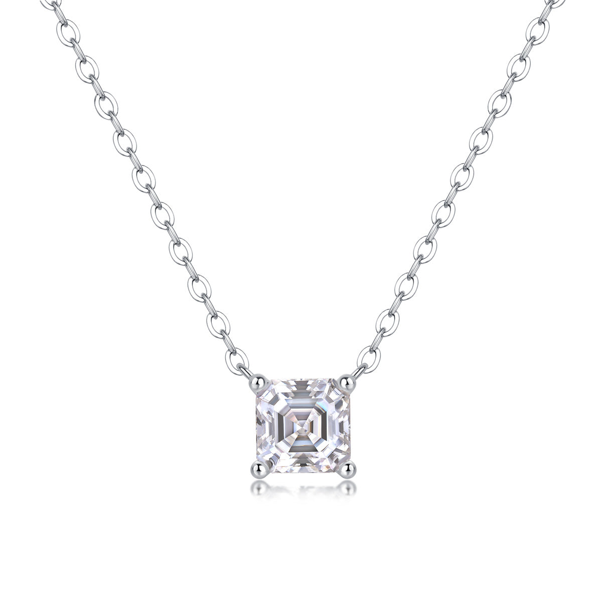 Eternal Square Moissanite Pendant – S925 Sterling Silver Luxury Jewellery
