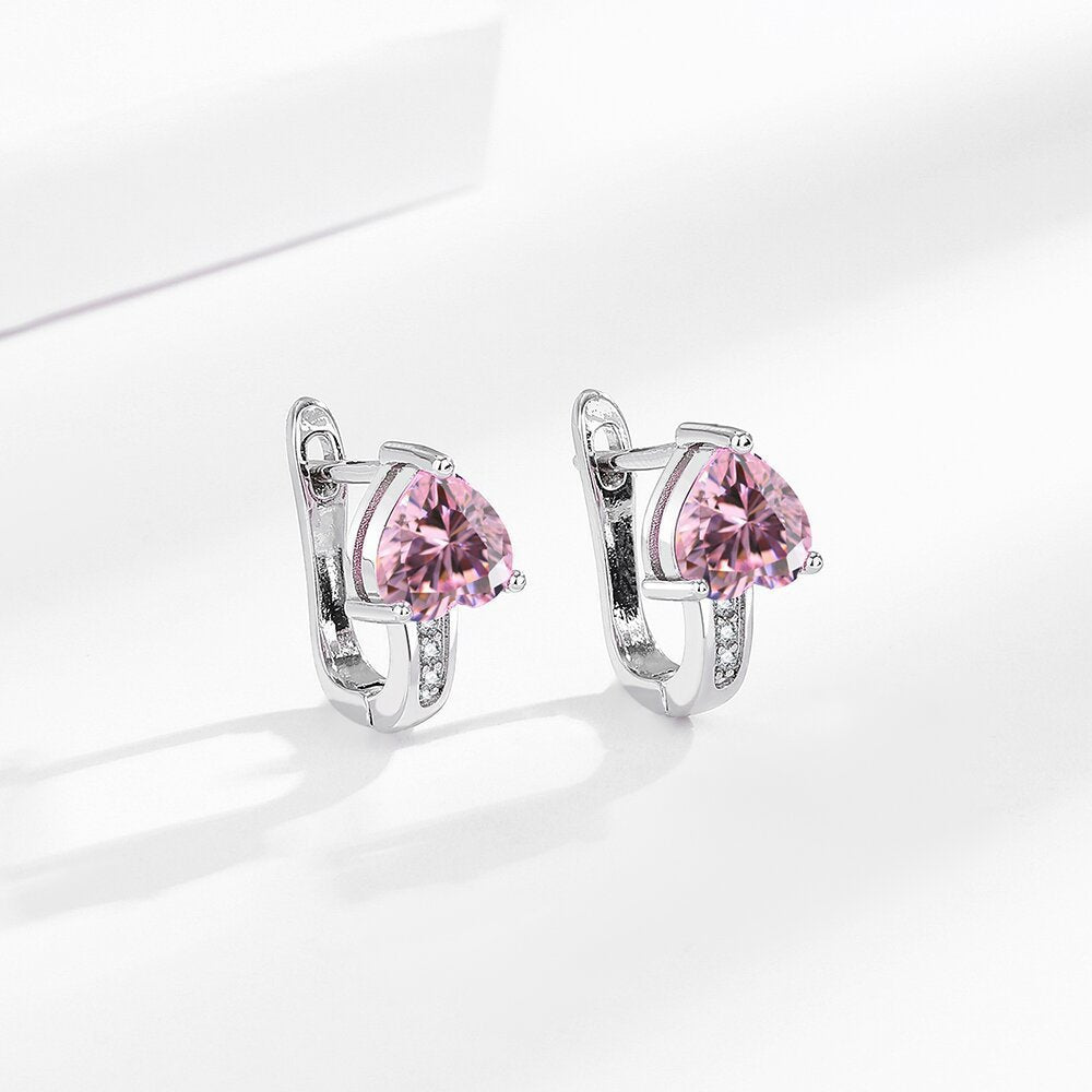 Loving Heart Zircon Ear Clips – Simple Japanese & Korean Style