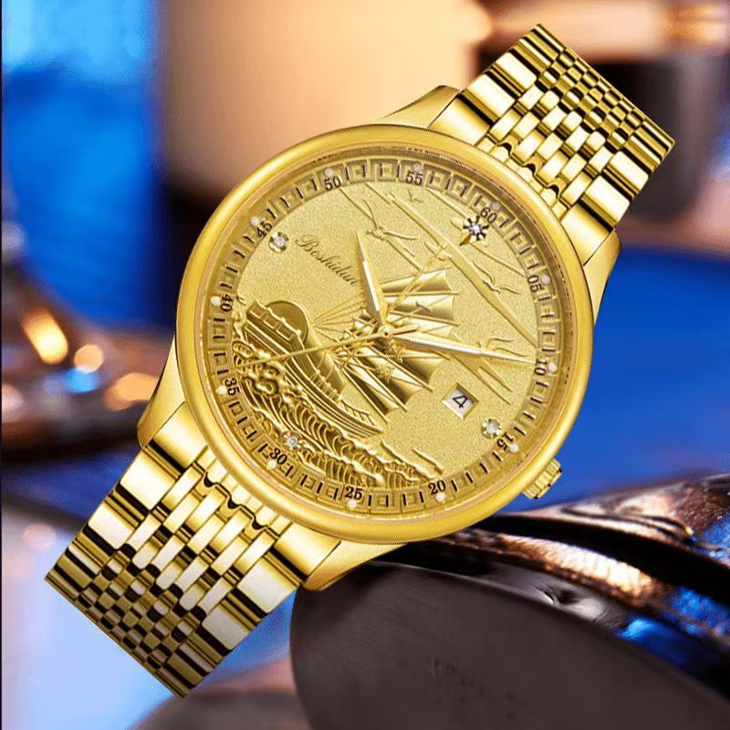 Smooth Sailing Men’s Calendar Watch – Night Light & Waterproof Stylish Timepiece