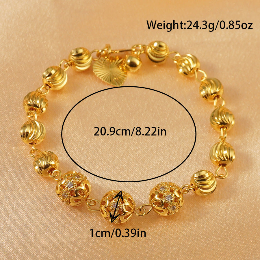 Elegant 24k Gold-Plated Copper Bracelet – Women’s Fashion Accessory