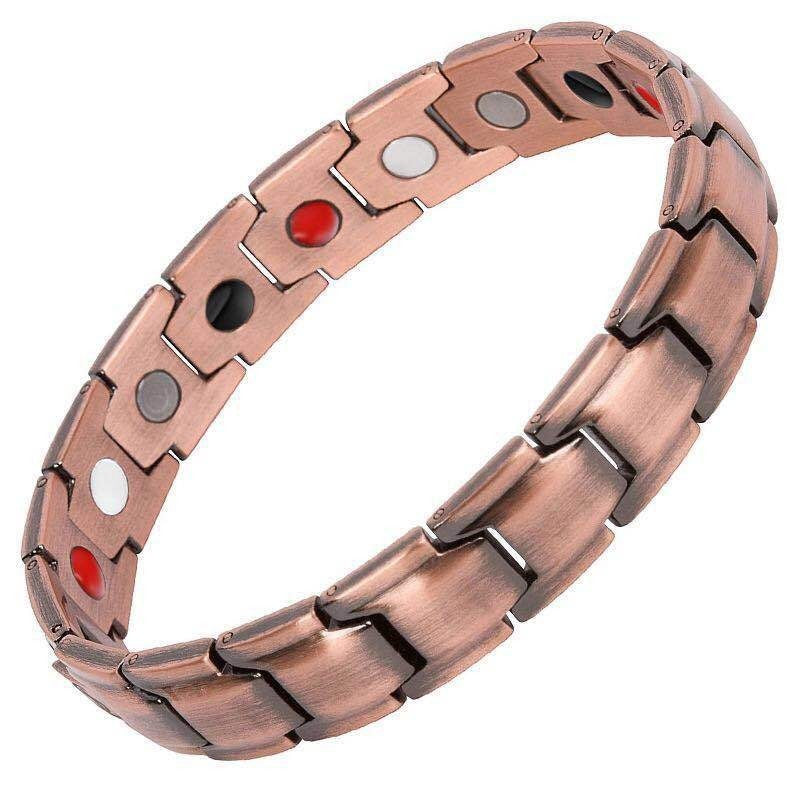 Men’s and Women’s Bronze Magnet Bracelet – Vintage Three-Row Fashion Design