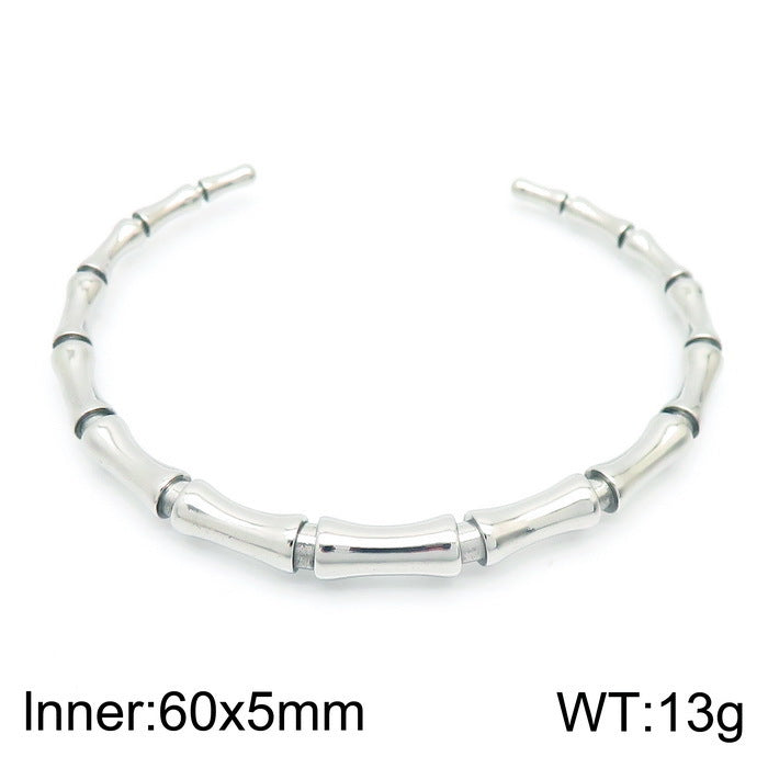 Titanium Steel Bamboo Bracelet – Women’s Fashion Wrist Jewellery