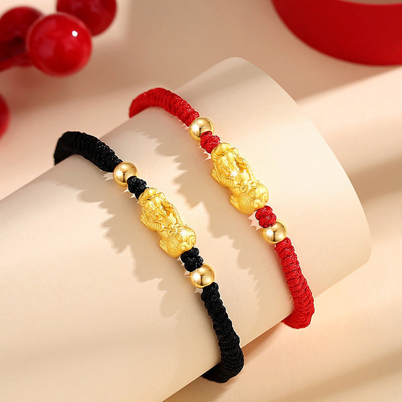 Couple’s Chinese Ethnic-Style Bracelet – Swallowing Gold Beast Design