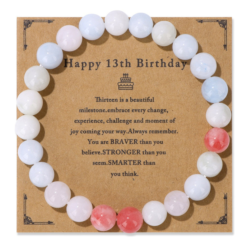 Birthday Gift Men’s Bracelet – Natural Stone Beads on Elastic String