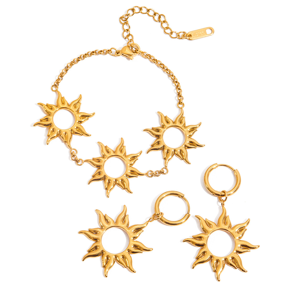 Stainless Steel Openwork Bracelet – Light Luxury Design for Women