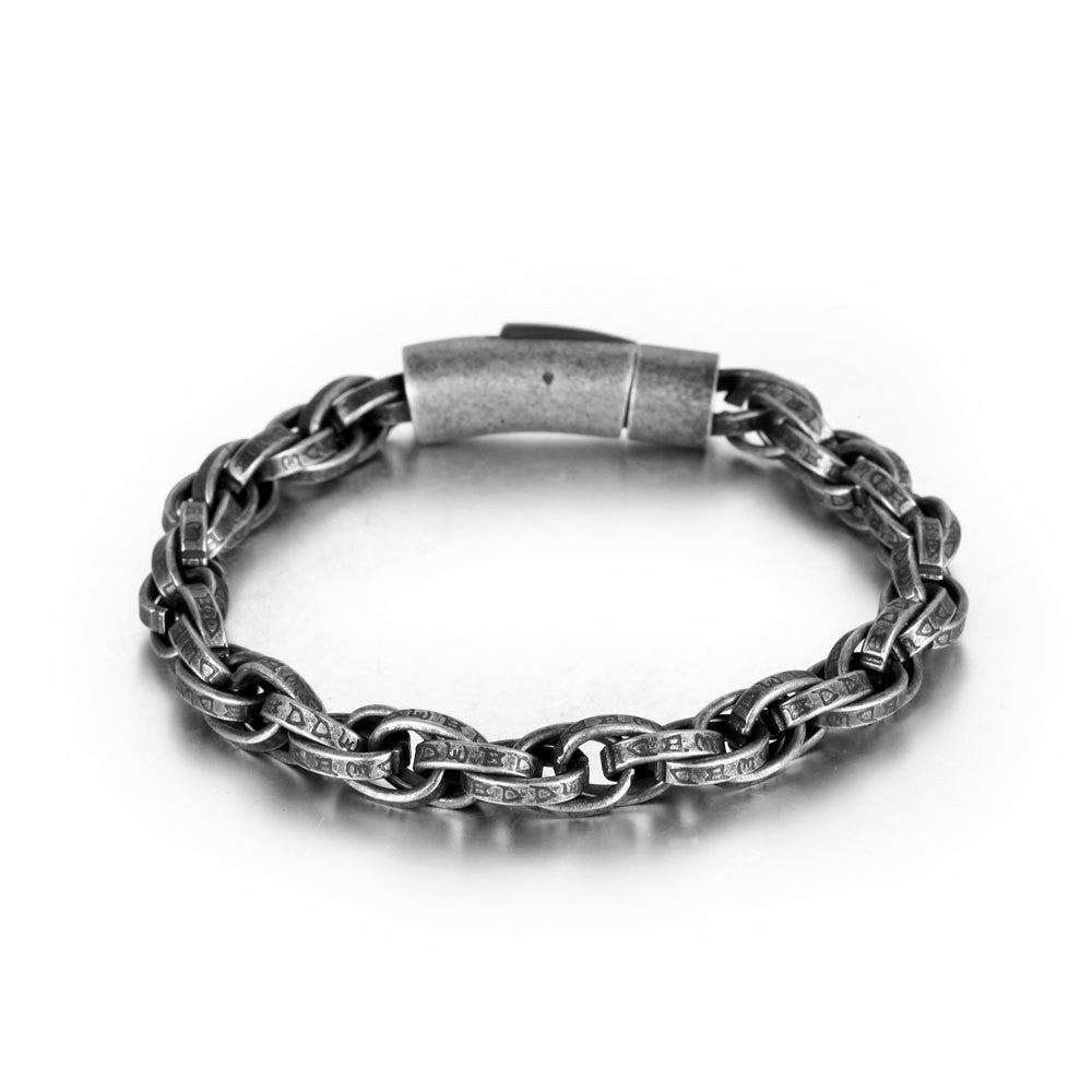 Vintage Distressed Titanium Steel Bracelet – Men’s Accessory