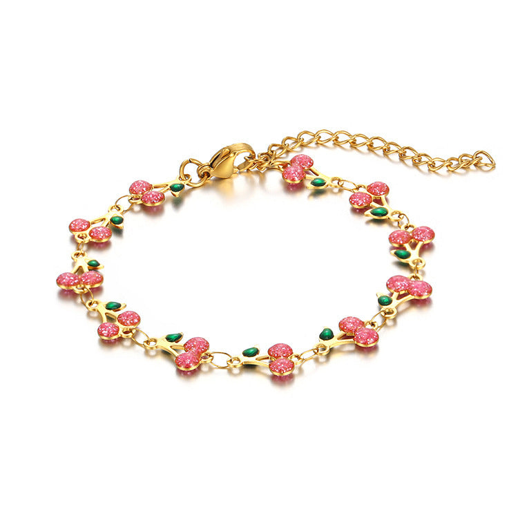 Vintage Bohemian Painted Dripping Oil Geometric Bracelet & Necklace Set – Alloy Ornament