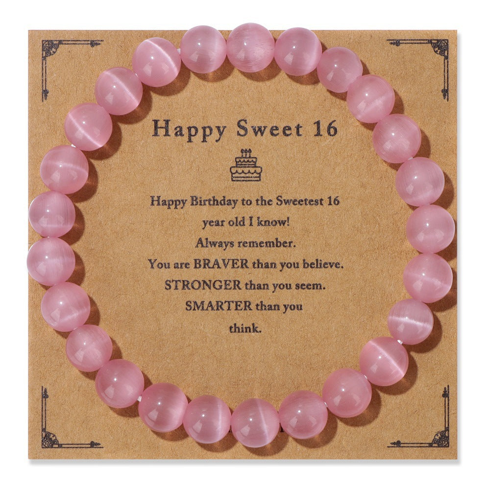 Birthday Gift Men’s Bracelet – Natural Stone Beads on Elastic String
