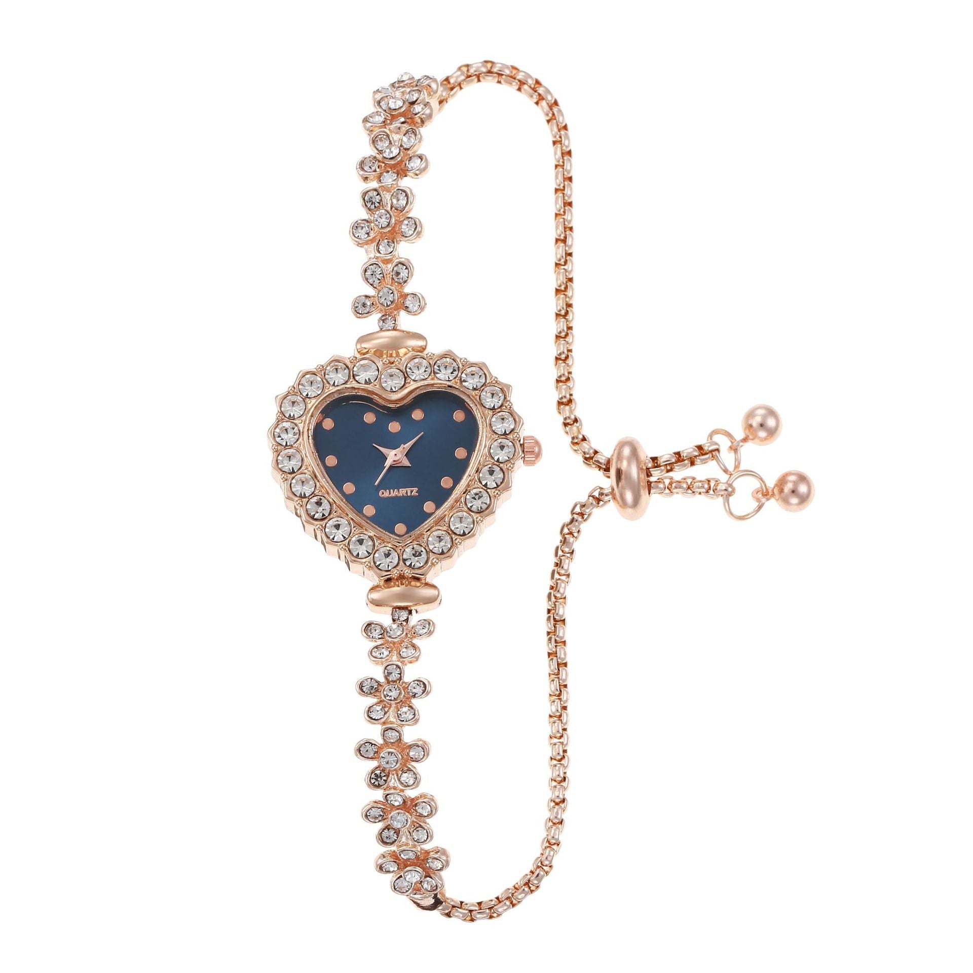 Women’s Flower Chain Diamond-Embedded Love Watch – Elegant All-Match Design